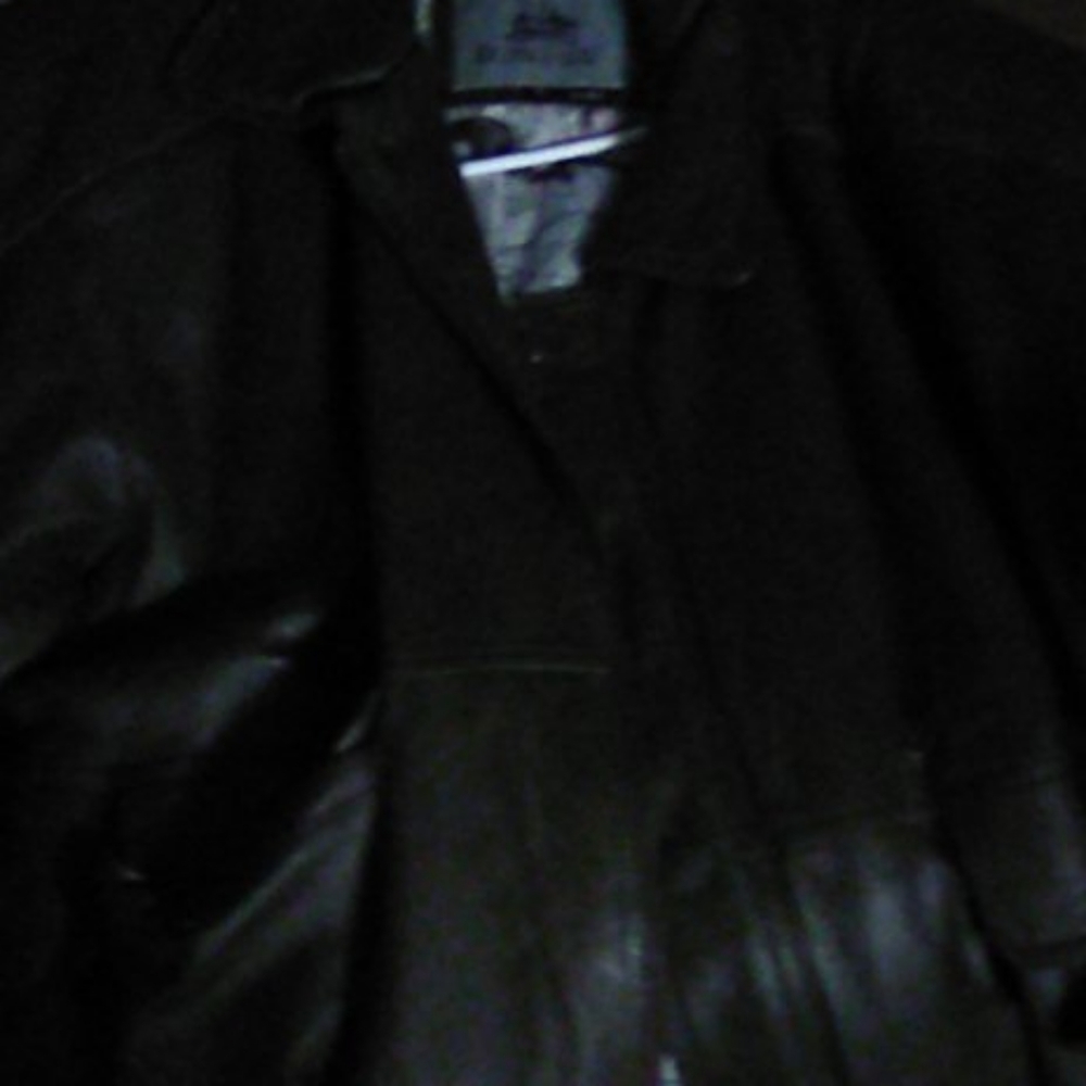 Brown leather coat